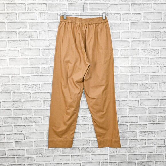 Aiayu Women's Elastic Wasit Crop Pants in Beige Cotton size XS - Picture 6 of 11